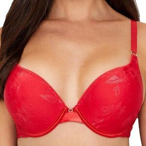 Lily Of France Retro Red Lace Ultra Push Up Bra Size 36B